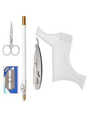 Ahier Beard Shaping Tools, 5-in-1 Beard Shaping Set with Straight Edge Razor